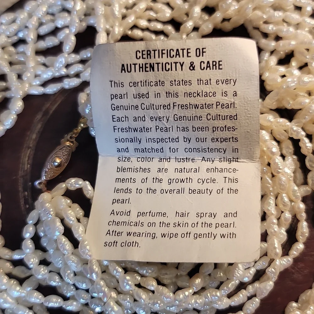 freshwater cultured pearls necklace and bracelet set with TECHNIBOND bail 18" 7" - Picture 2 of 4